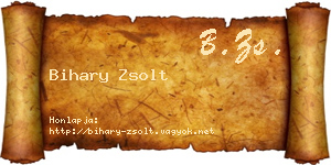 Bihary Zsolt névjegykártya